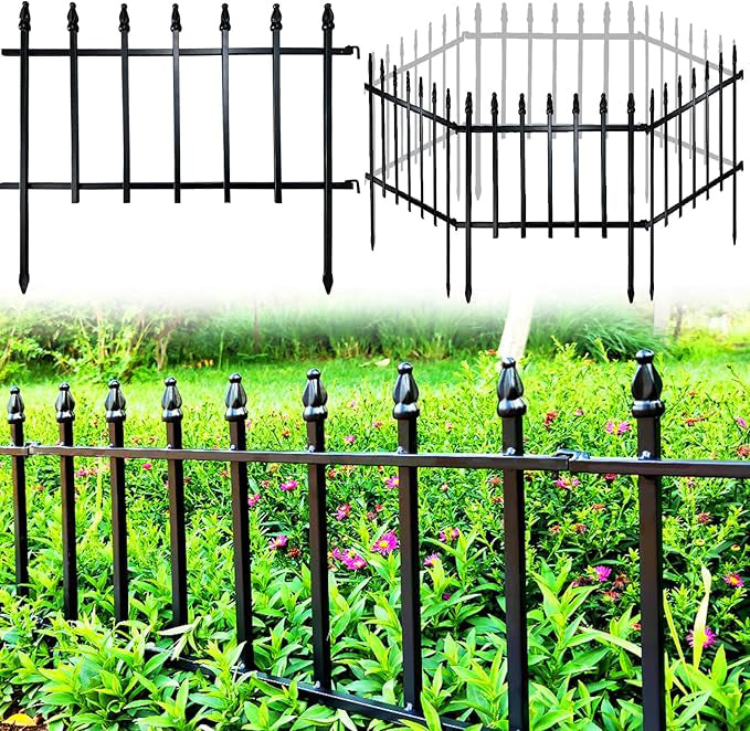 Thealyn Metal Garden Fence, No-Dig Dog & Flower Bed Fence